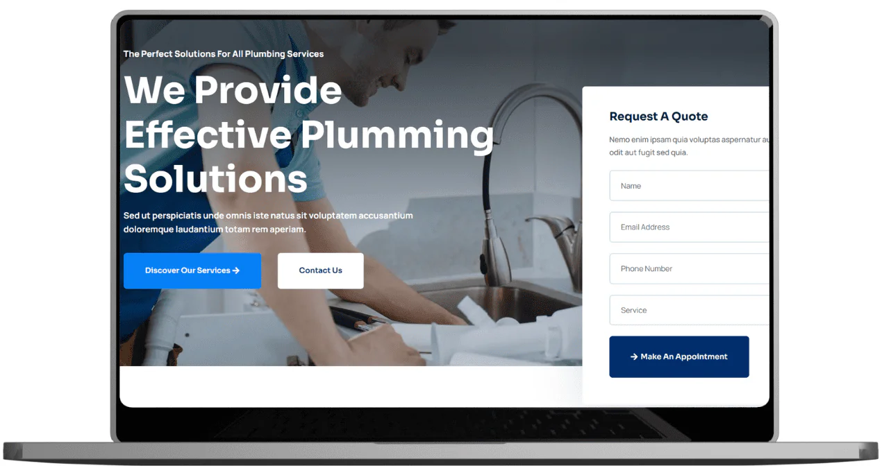 exemple de site plombier format pc